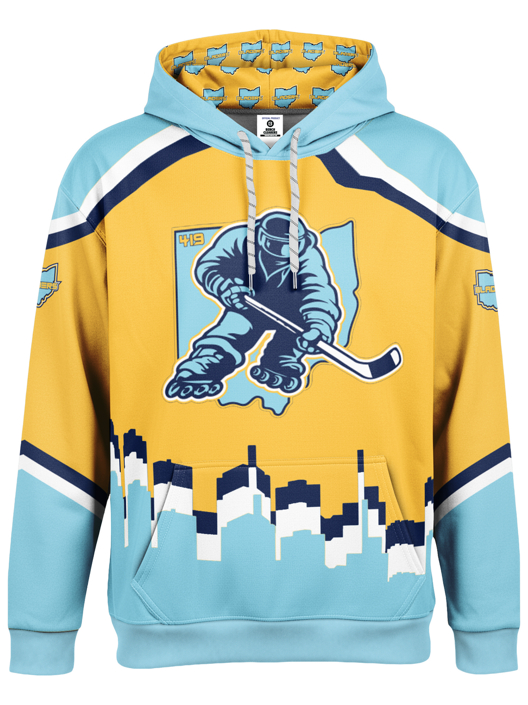 Bench Clearers XRHL 419 Bladers Alternate Hockey Hoodie - FRONT