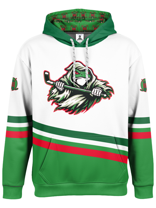 Bench Clearers XRHL Maumee Bay Ghost Frogs Hockey Hoodie - FRONT
