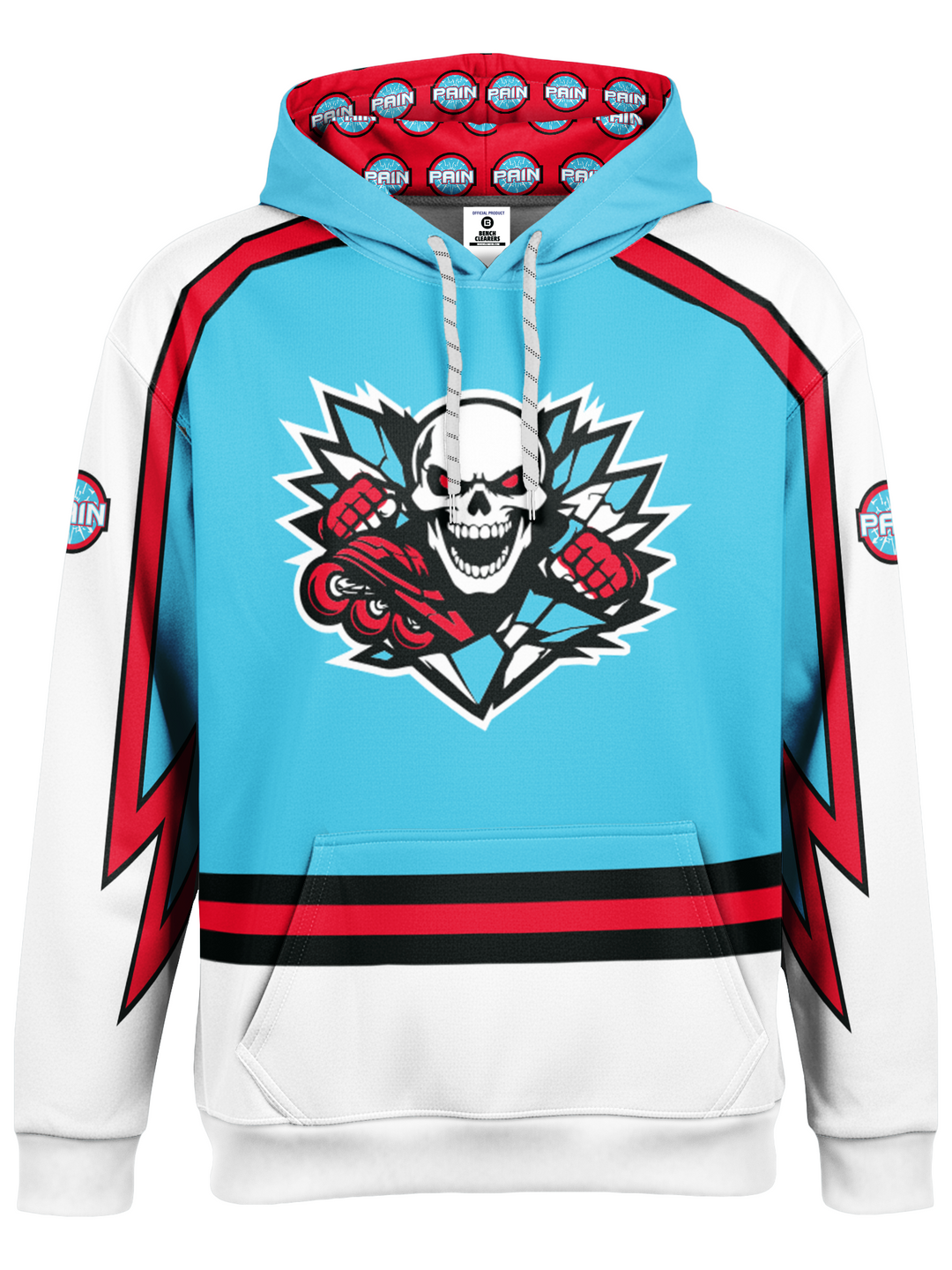 Bench Clearers XRHL Glass City Pain Hockey Hoodie - FRONT