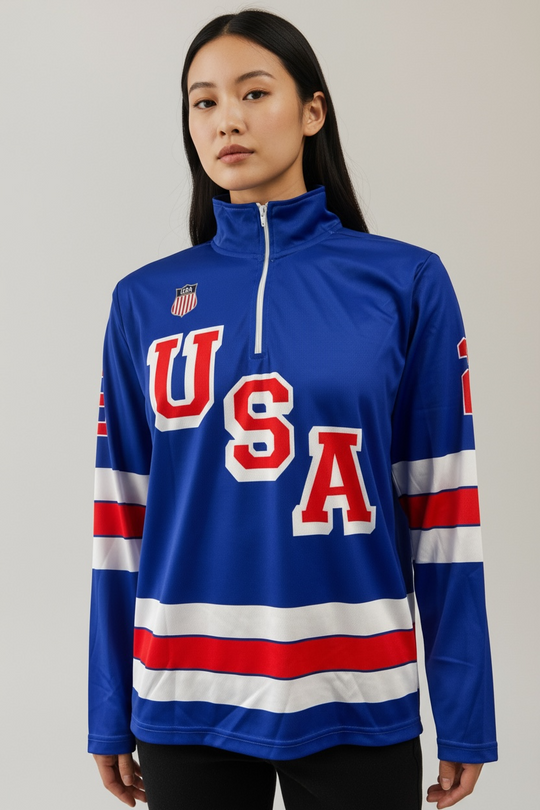 USA Hockey Shield 2026 Replica 1/4 Zip Pullover - Blue