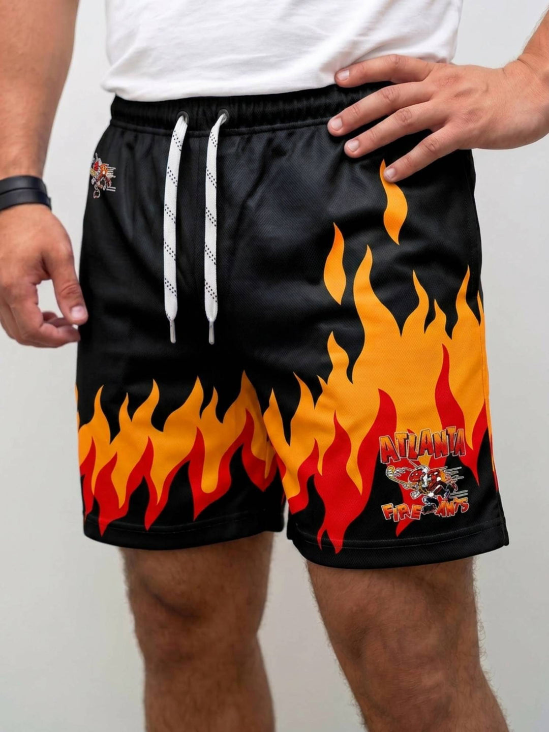 Bench Clearers Atlanta Fireants Hockey Shorts - MODEL FRONT