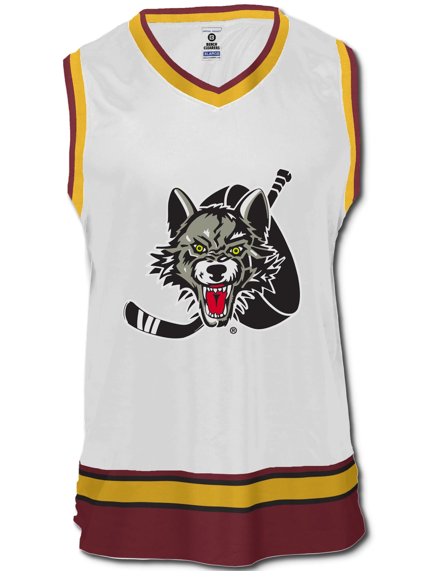 Chicago Wolves Away Hockey Tank hockey tanks BenchClearers S White Polyester