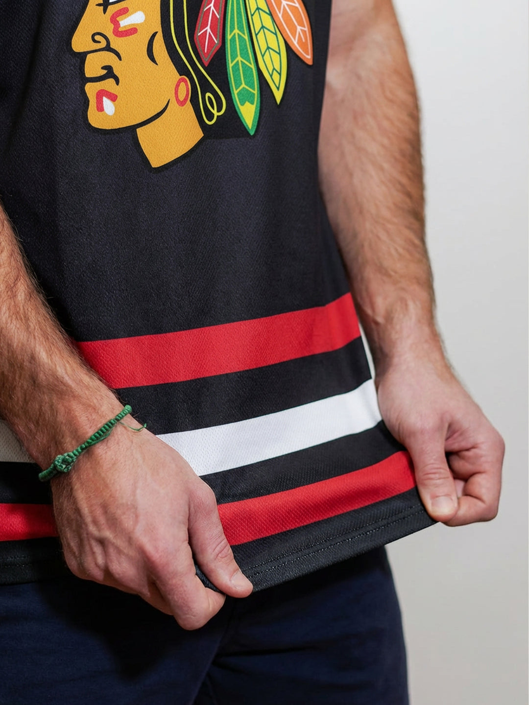 Chicago Blackhawks 2026 Alternate Bench Clearers Hockey Tank - MATERIAL CLOSE UP