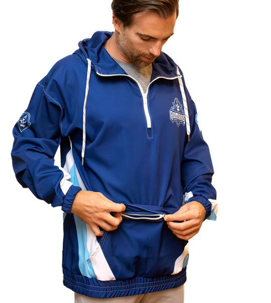 Kangaroo pouch and zipper pocket keep your hands warm and your keys safe.
