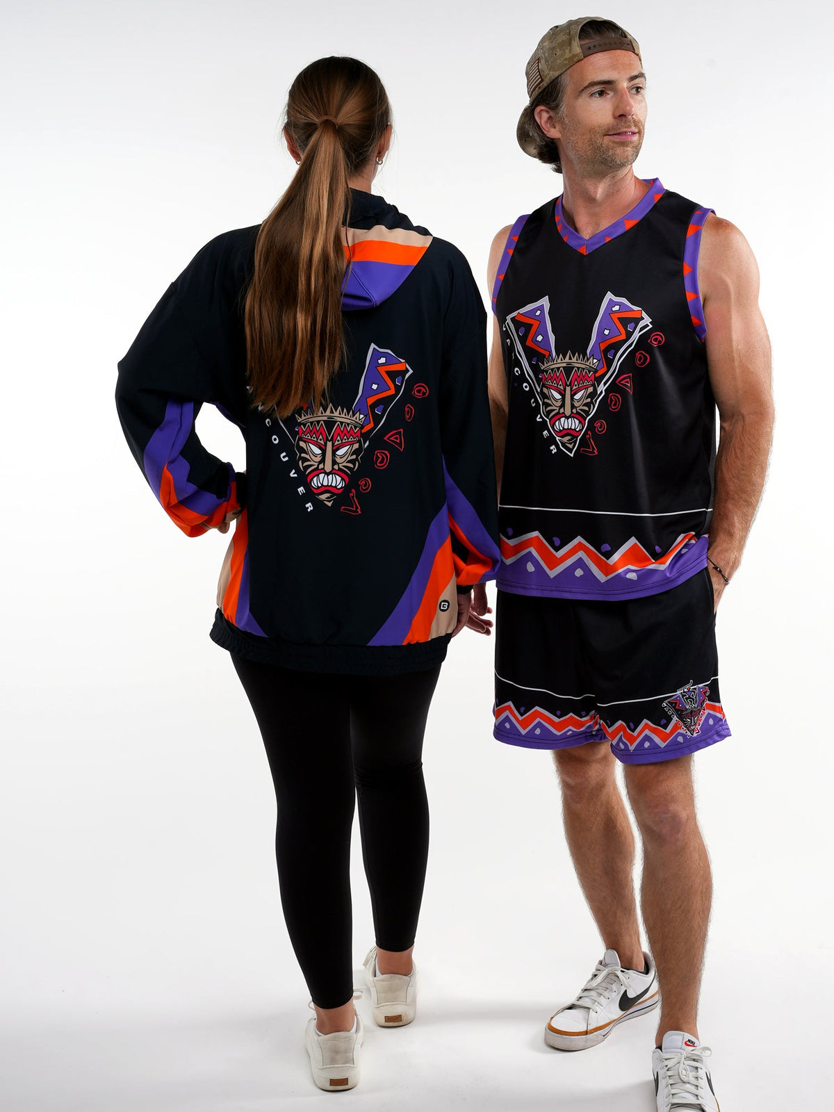 Vancouver Voodoo hockey windbreaker worn with the matching jersey