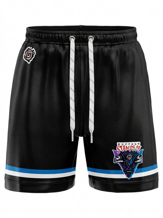 Bench Clearers Buffalo Stampede Hockey Shorts - 3D FRONT