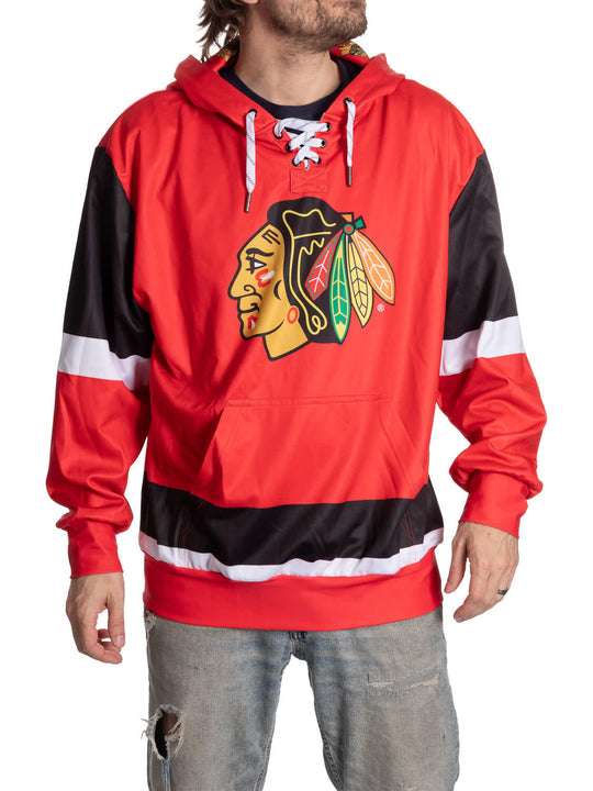 Chicago Blackhawks "Hockey Lace" Hockey Hoodie