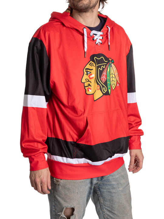 Chicago Blackhawks "Hockey Lace" Hockey Hoodie