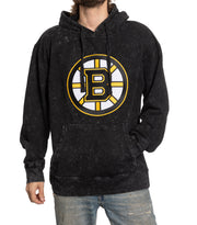 Boston Bruins Felt Patch Acid Washed Hoodie