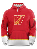 Calgary Wranglers Hockey Hoodie Hockey Hoodie BenchClearers XS Red Polyester
