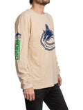 Vancouver Canucks Oatmeal Acid Washed Long Sleeve Shirt