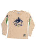 Vancouver Canucks Oatmeal Acid Washed Long Sleeve Shirt