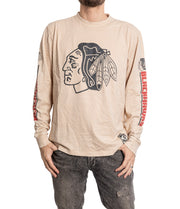 Chicago Blackhawks Oatmeal Acid Washed Long Sleeve Shirt