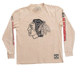 Chicago Blackhawks Oatmeal Acid Washed Long Sleeve Shirt