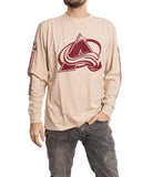 Colorado Avalanche Oatmeal Acid Washed Long Sleeve Shirt