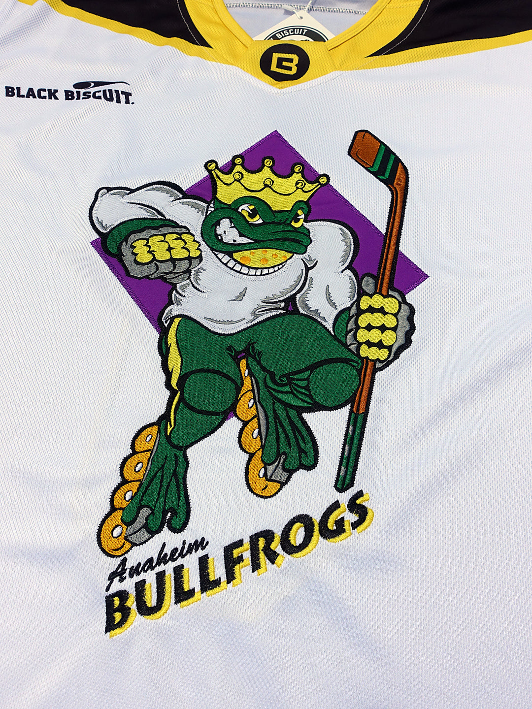 Anaheim Bullfrogs Away Elite Pro Embroidered Hockey Jersey *PREORDERS OPEN: 7/24-8/2*