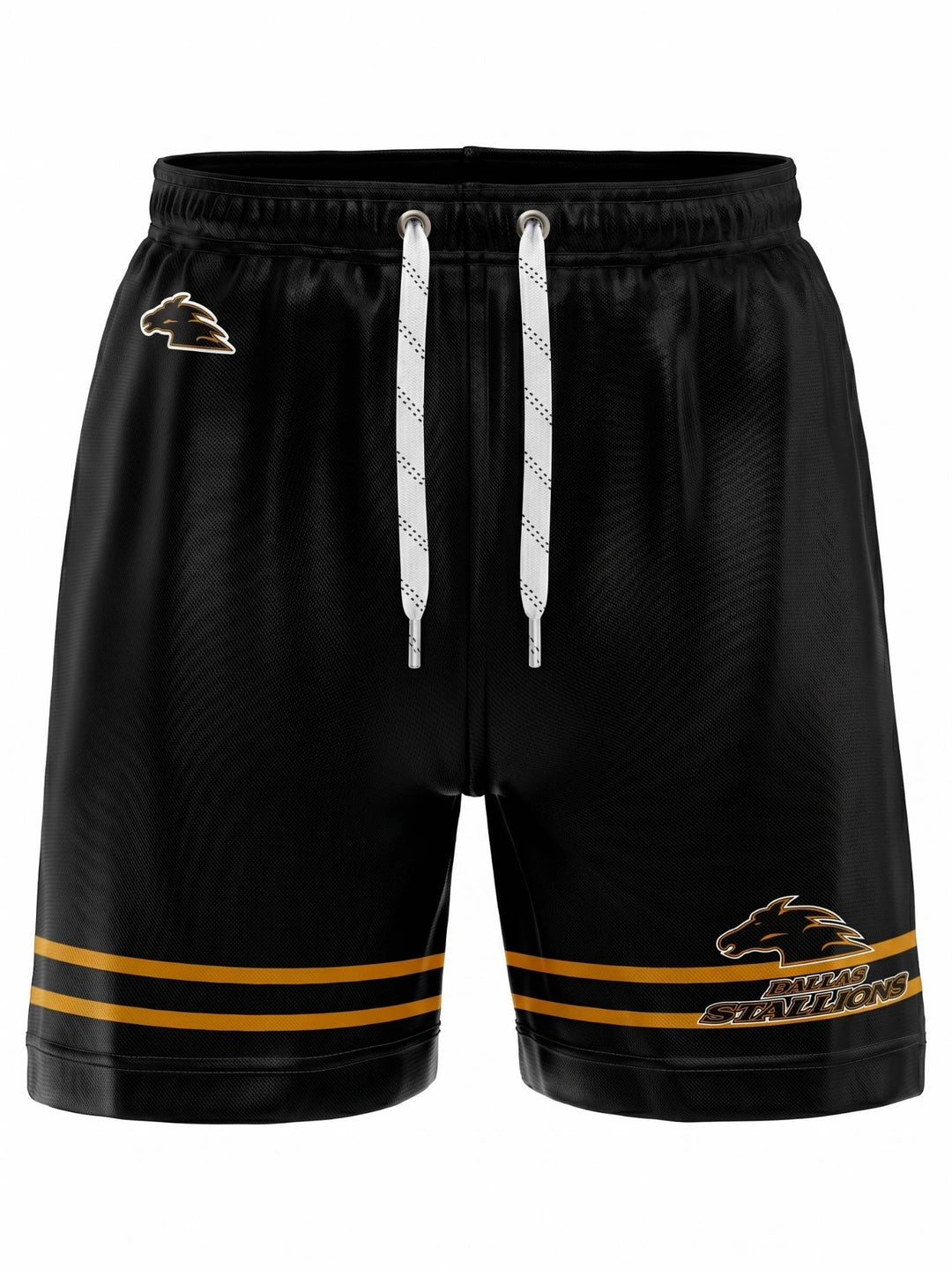 Bench clearers Dallas Stallions Hockey Shorts - 3D FRONT
