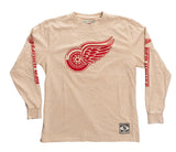 Detroit Red Wings Oatmeal Acid Washed Long Sleeve Shirt