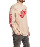 Detroit Red Wings Oatmeal Acid Washed Long Sleeve Shirt