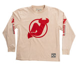 New Jersey Devils Oatmeal Acid Washed Long Sleeve Shirt