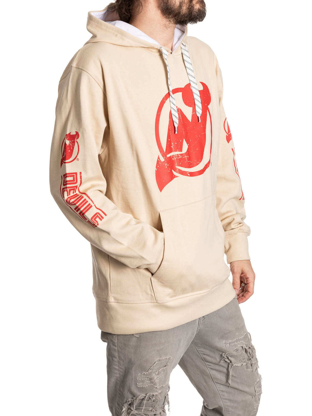 New Jersey Devils Oatmeal Hockey Hoodie