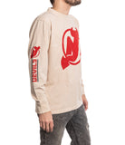 New Jersey Devils Oatmeal Acid Washed Long Sleeve Shirt