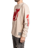 New Jersey Devils Oatmeal Acid Washed Long Sleeve Shirt