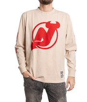 New Jersey Devils Oatmeal Acid Washed Long Sleeve Shirt