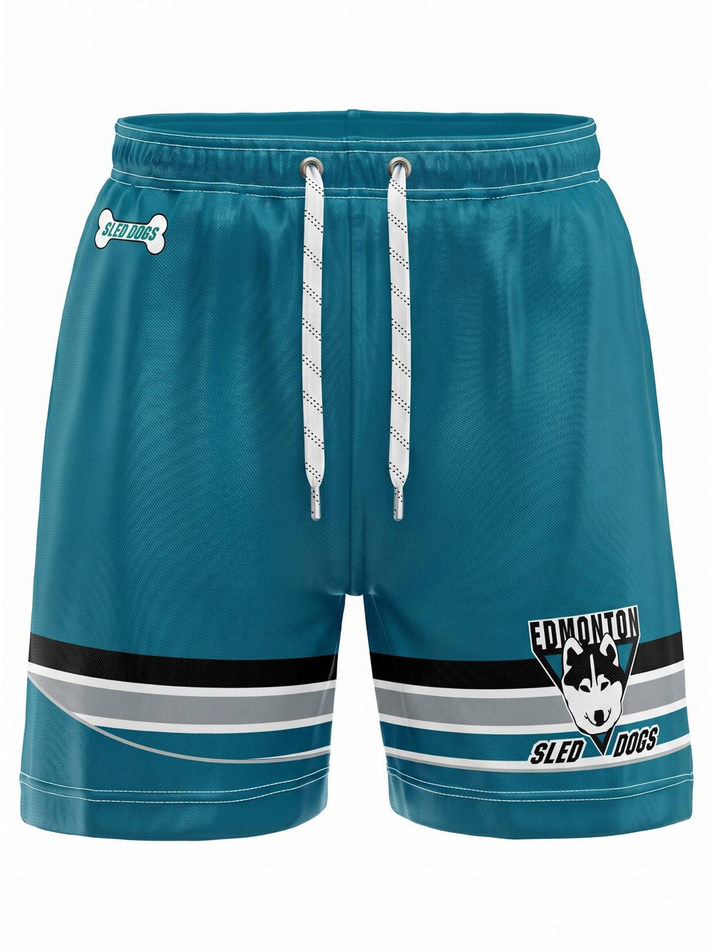 Bench Clearers Edmonton Sled Dogs Hockey Shorts - 3D FRONT