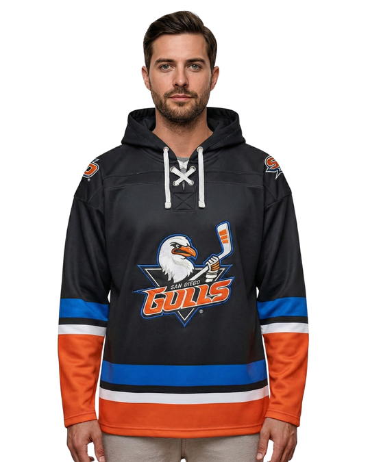San Diego Gulls AHL Hockey Embroidered Lace Hoodie