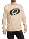 Carolina Hurricanes Oatmeal Acid Washed Long Sleeve Shirt