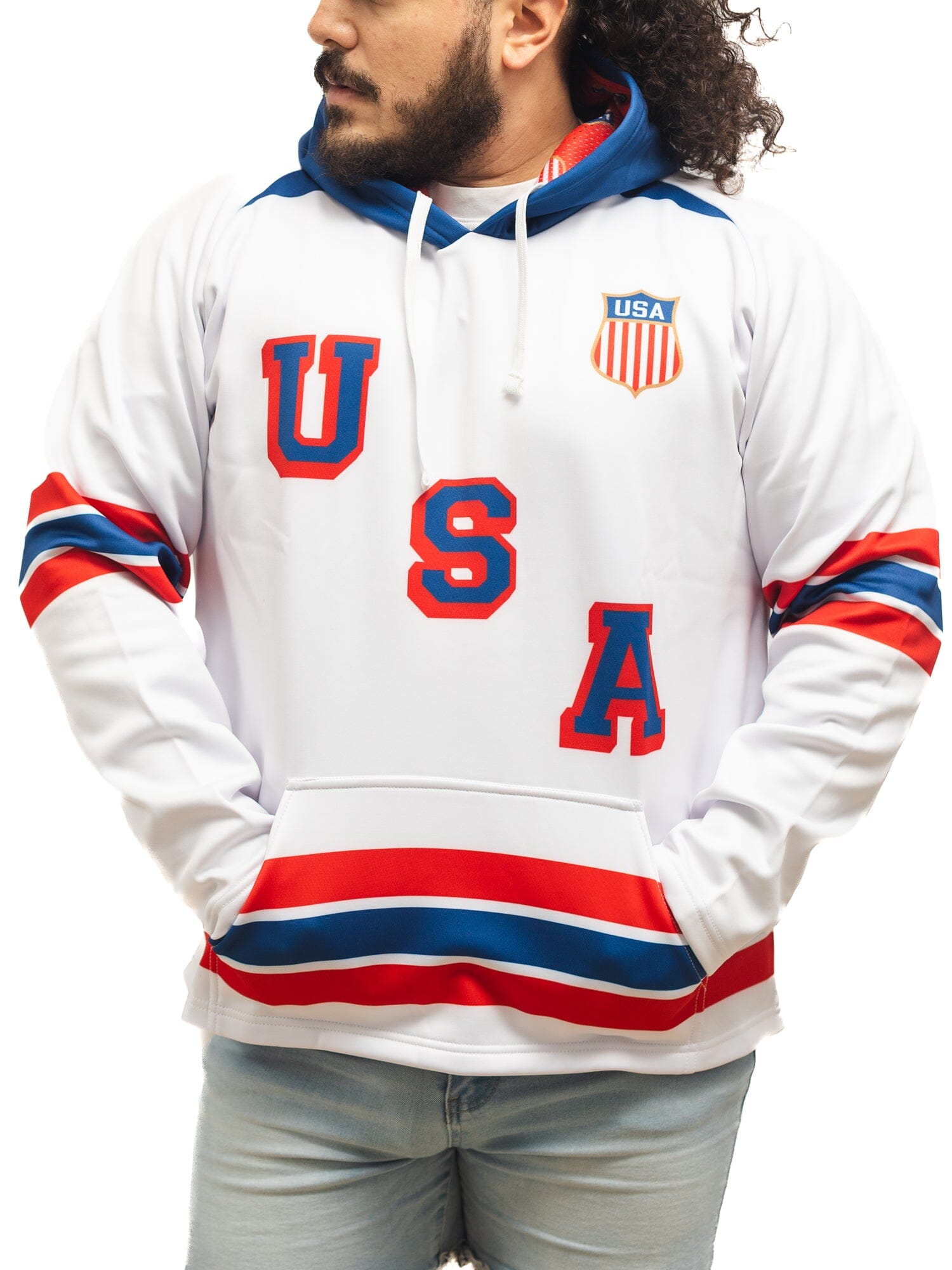 Team USA Letter Hockey Hoodie Clearers Bench –