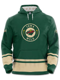 Iowa Wild Hockey Hoodie Hockey Hoodie BenchClearers XS Green Polyester