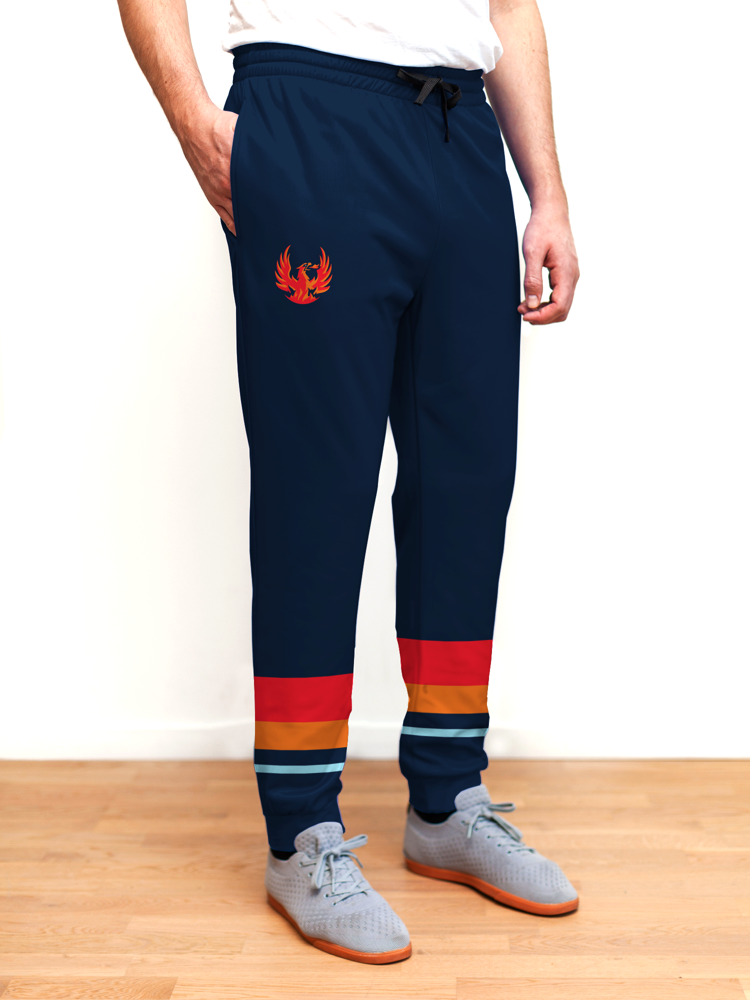 Coachella Valley Firebirds Hockey Jogger Pants - Front View | Official Hockey Hockey Jogger Pants by BenchClearers