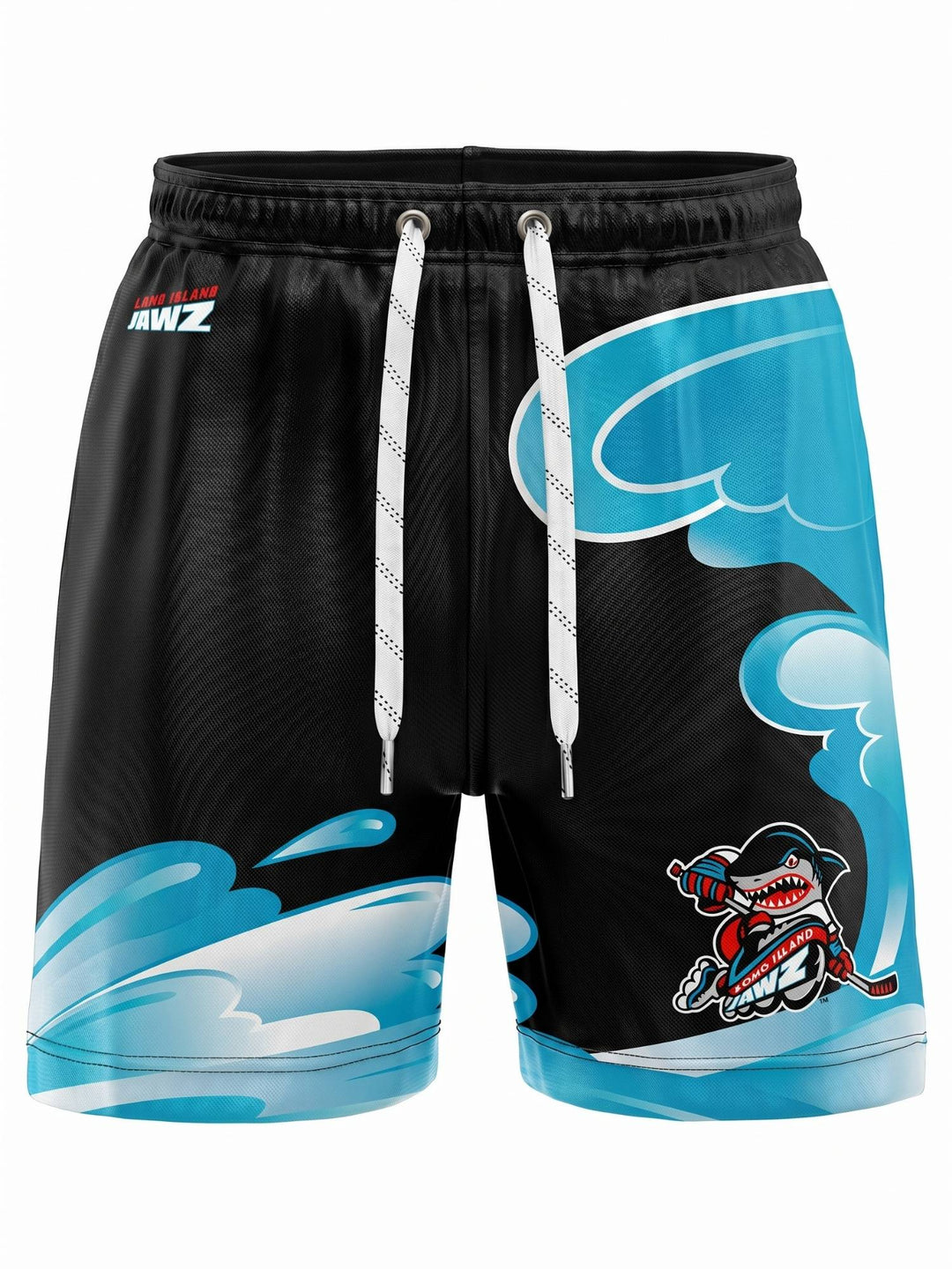 Bench Clearers Long Island Jawz Hockey Shorts - 3D FRONT