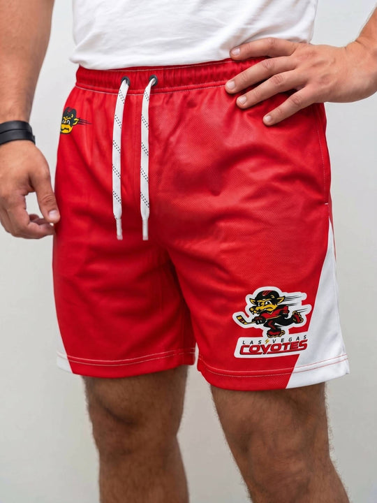 Bench Clearers Las Vegas Coyotes Hockey Shorts - MODEL FRONT