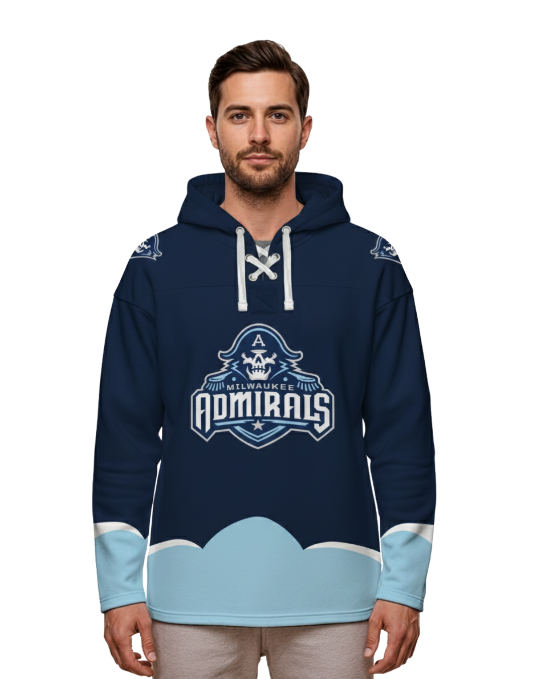 Milwaukee Admirals AHL Hockey Embroidered Lace Hoodie