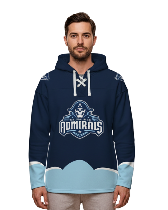 Milwaukee Admirals AHL Hockey Embroidered Lace Hoodie