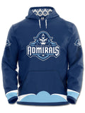 Milwaukee Admirals Hockey Hoodie Hockey Hoodie BenchClearers XS Navy Blue Polyester