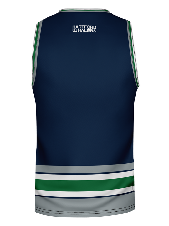 Hartford Whalers Retro Navy Blue Alternate Hockey Tank