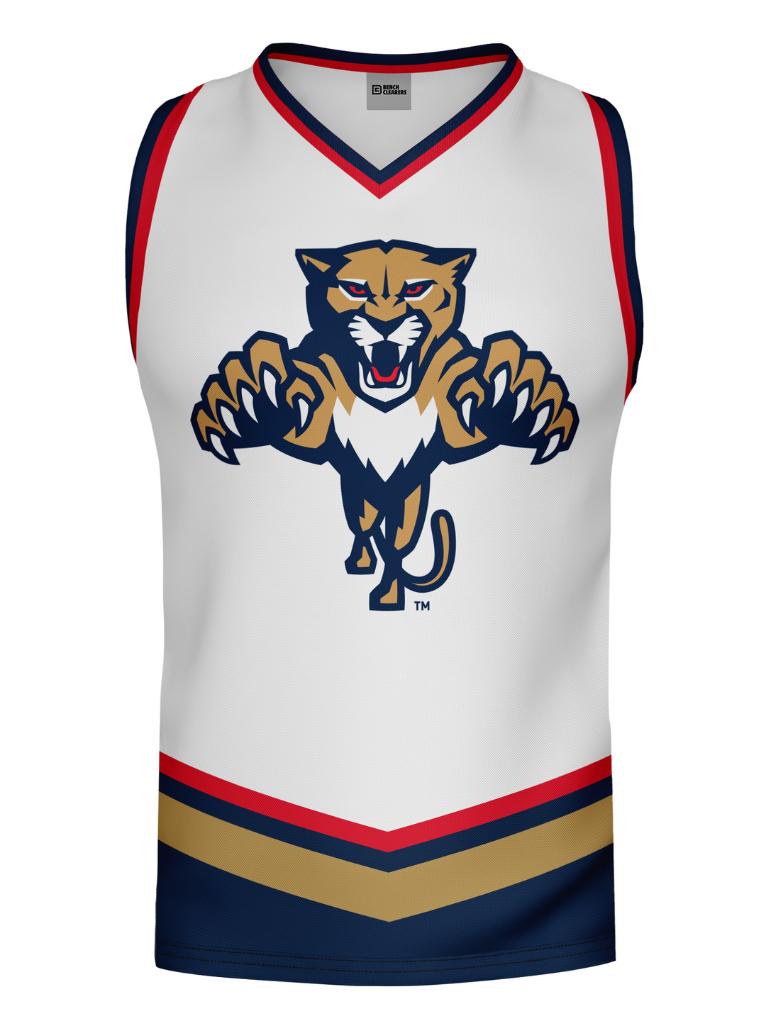 Florida Panthers "Leaping Cat" White Alternate Hockey Tank - 3D FRONT