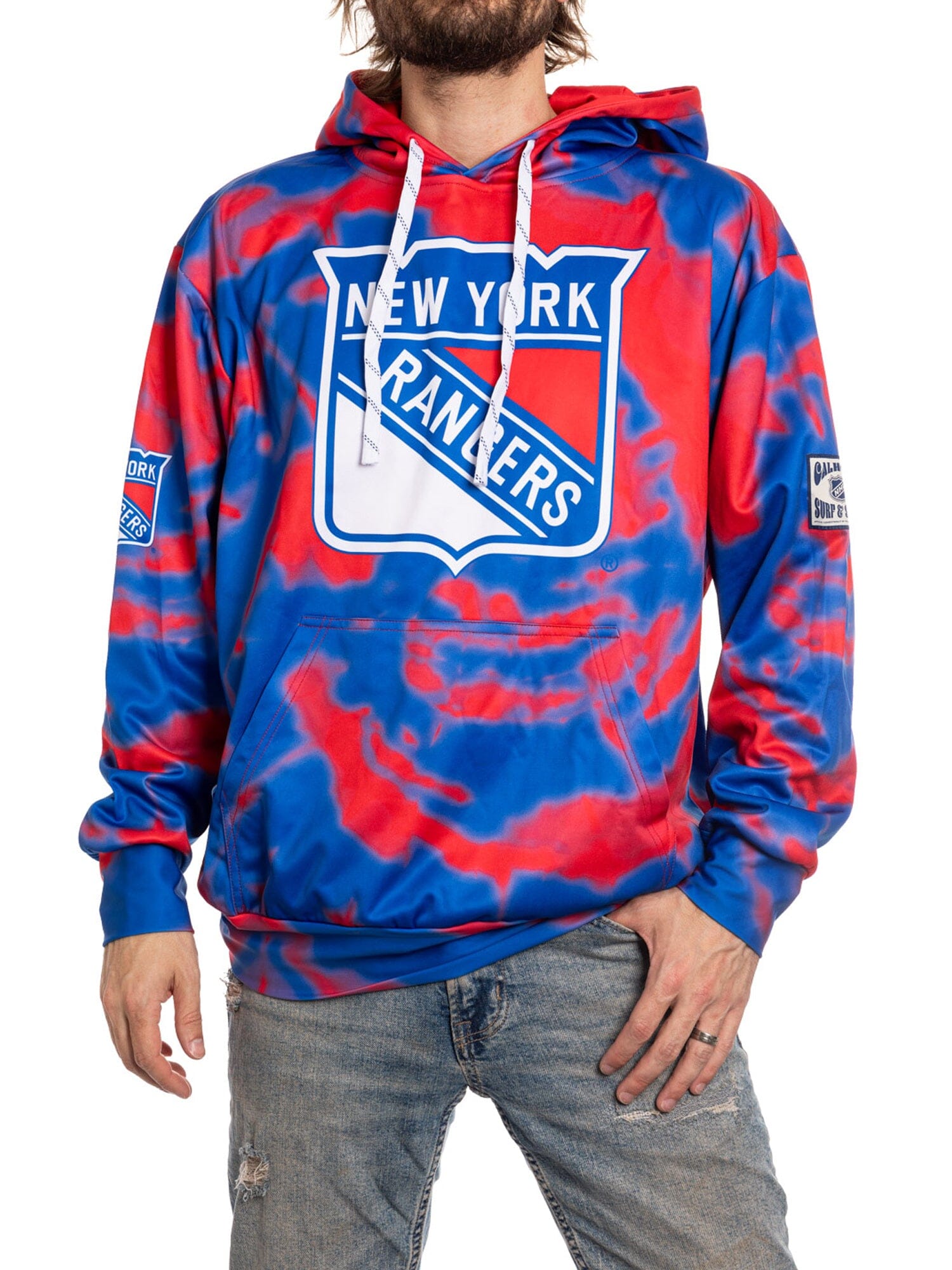 New York Rangers Hockey Hoodie Hockey Hoodie BenchClearers S Blue Polyester