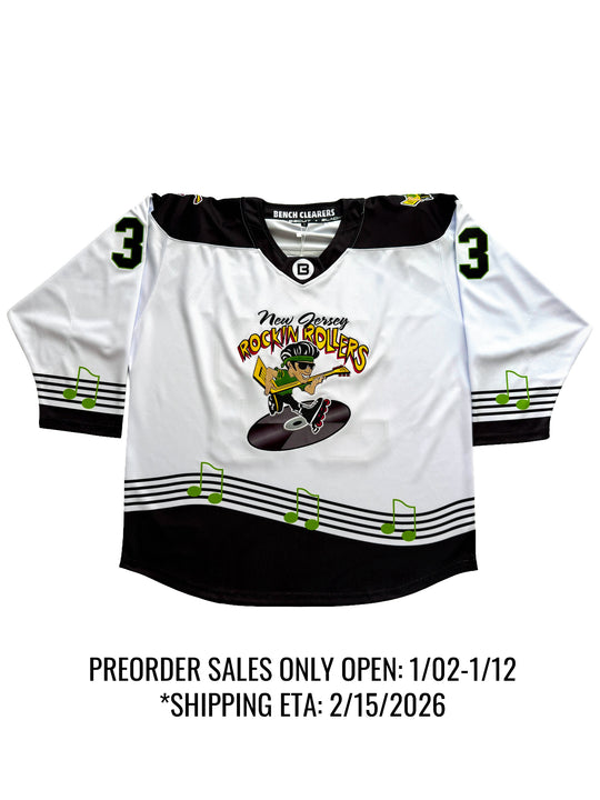 New Jersey Rockin' Rollers Away Elite Pro Embroidered Hockey Jersey*PREORDER OPEN 1/2-1/12*