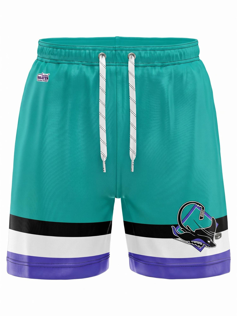  Bench Clearers Oakland Skates Hockey Shorts - 3D FRONT