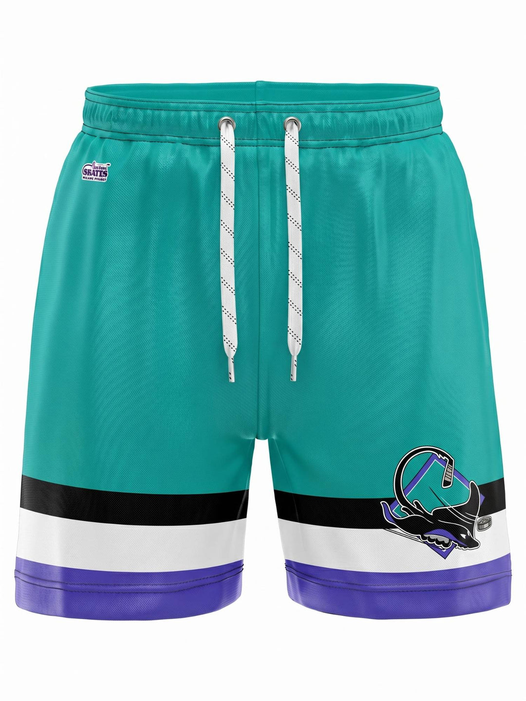  Bench Clearers Oakland Skates Hockey Shorts - 3D FRONT