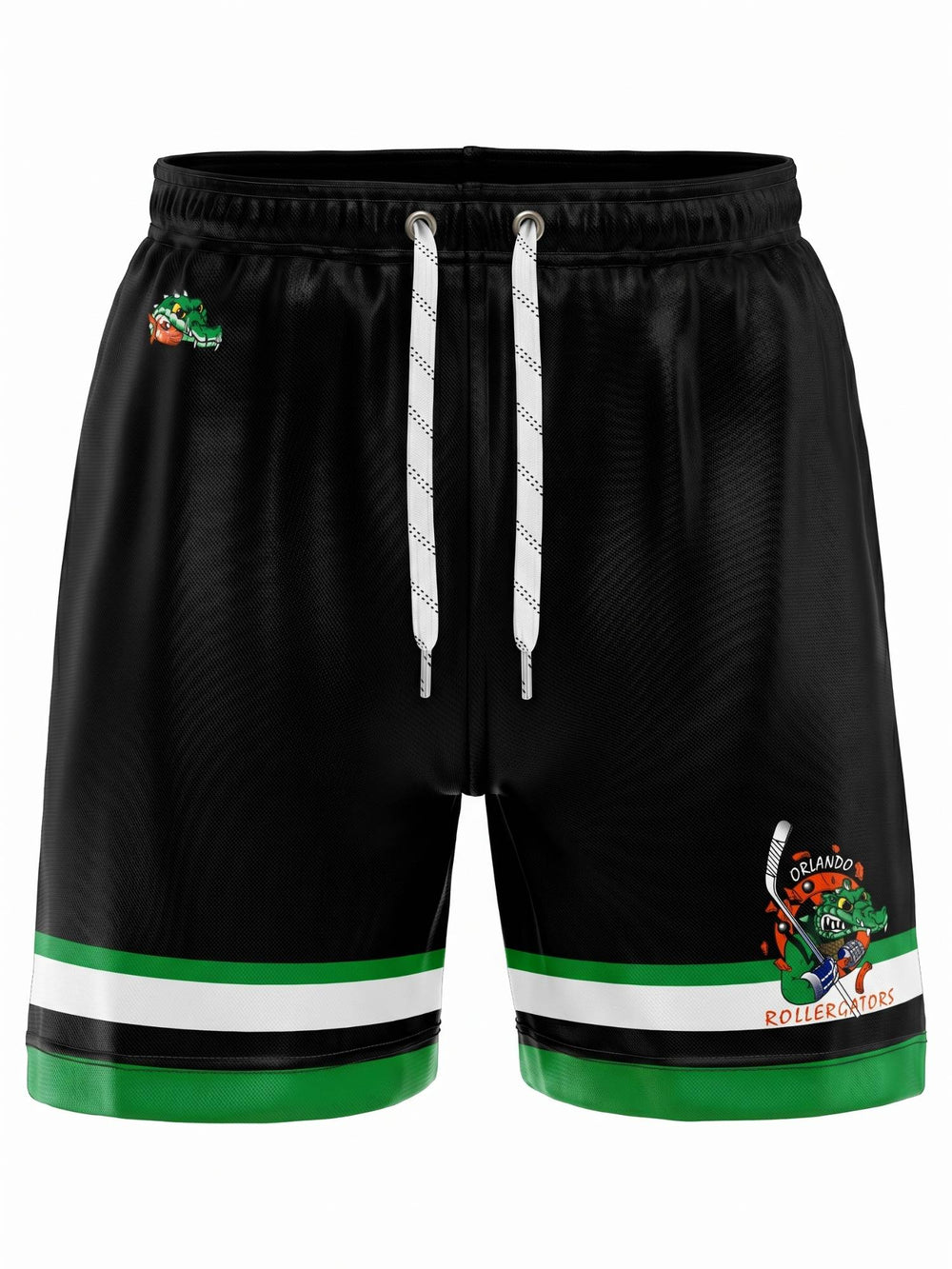  Bench Clearers Orlando Rollergators Hockey Shorts - 3D FRONT