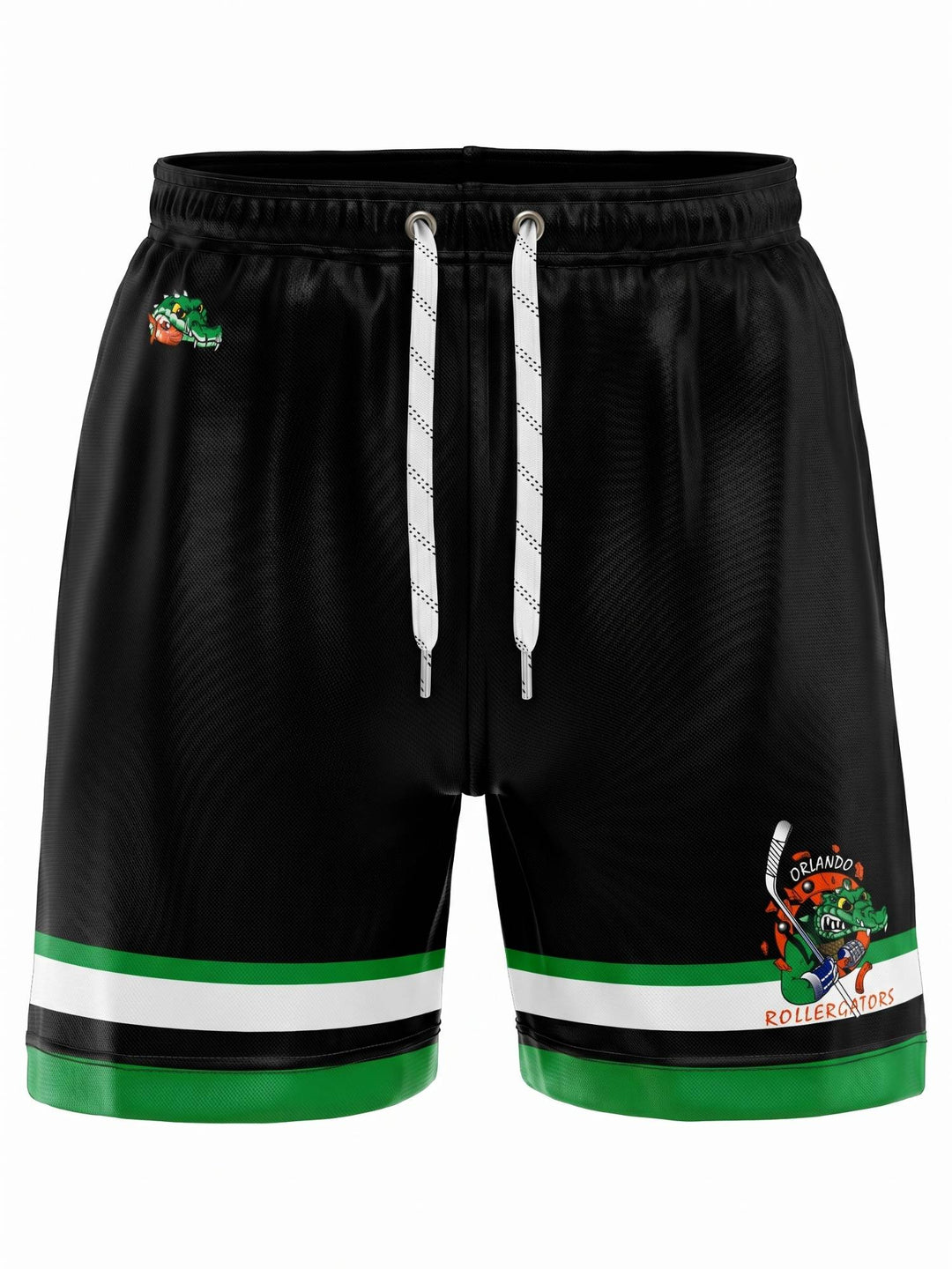  Bench Clearers Orlando Rollergators Hockey Shorts - 3D FRONT