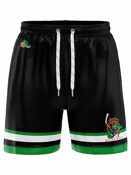  Bench Clearers Orlando Rollergators Hockey Shorts - 3D FRONT