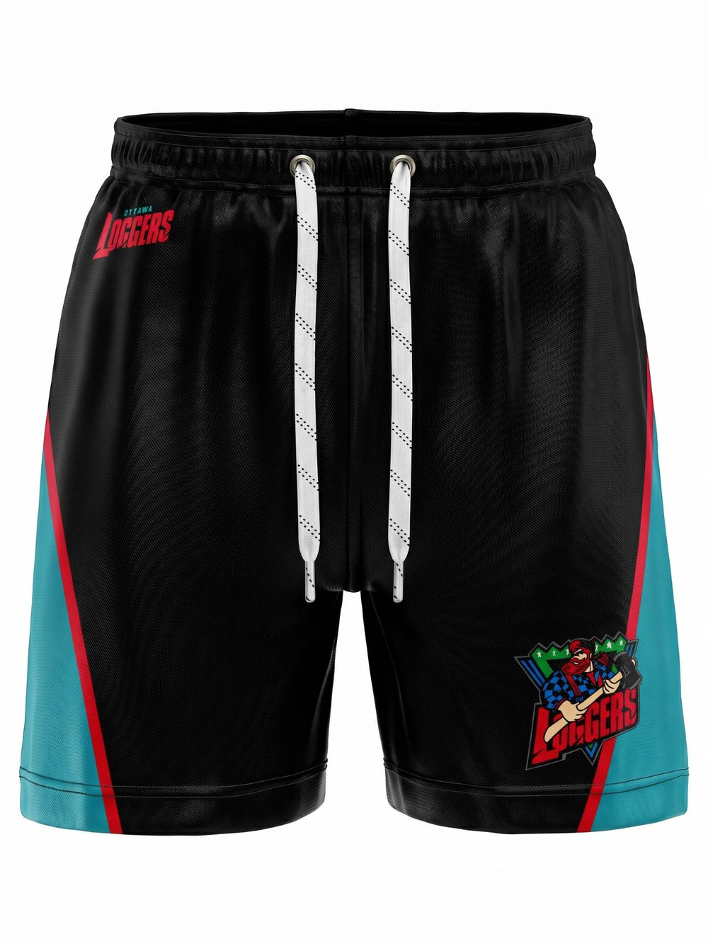  Bench Clearers Ottawa Loggers Hockey Shorts - 3D FRONT