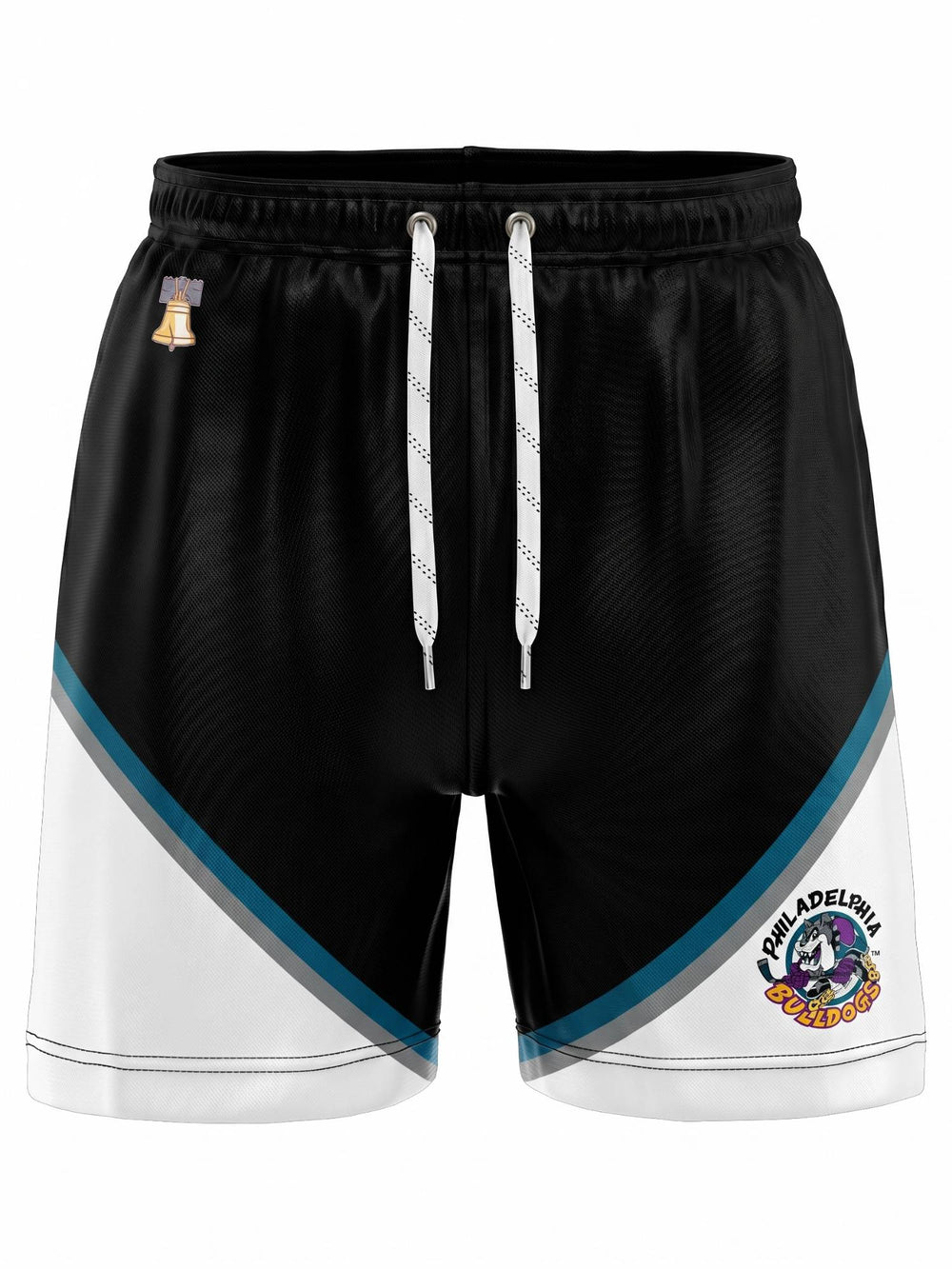  Bench Clearers Philadelphia Bulldogs Hockey Shorts - 3D FRONT